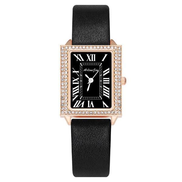 

fashion rectangle watches womens leather band watch wristwatches for women l0044, Slivery;brown