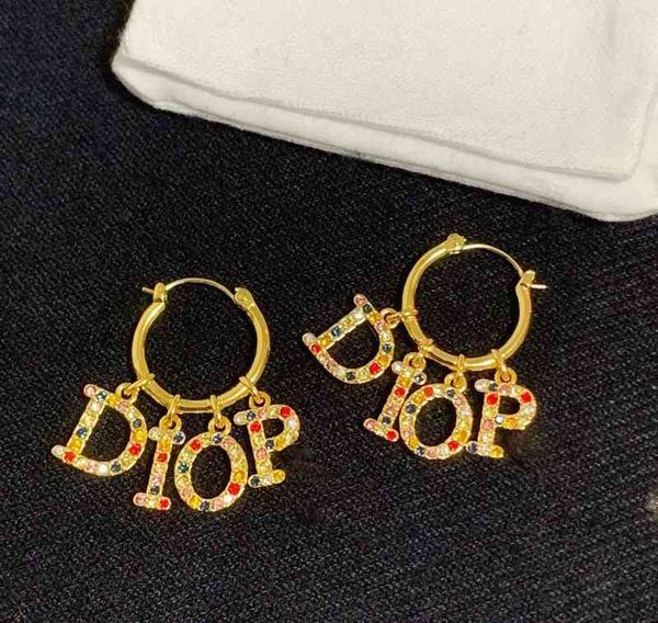 

gold letter color diamond earrings new red star earrings and earrings, Golden