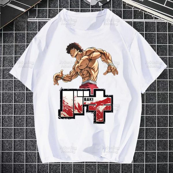 T-shirt da uomo Fighter Anime Baki T-shirt Stampa O-Collo Manica corta Uomo Yujiro Hanma Grappler Fighting Shirt Hip-Hop Heigh Quality Uomo