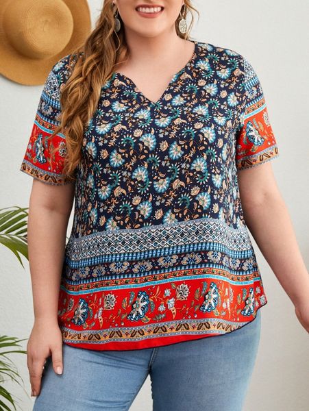 

emery rose plus floral print blouse d1o7#, Black
