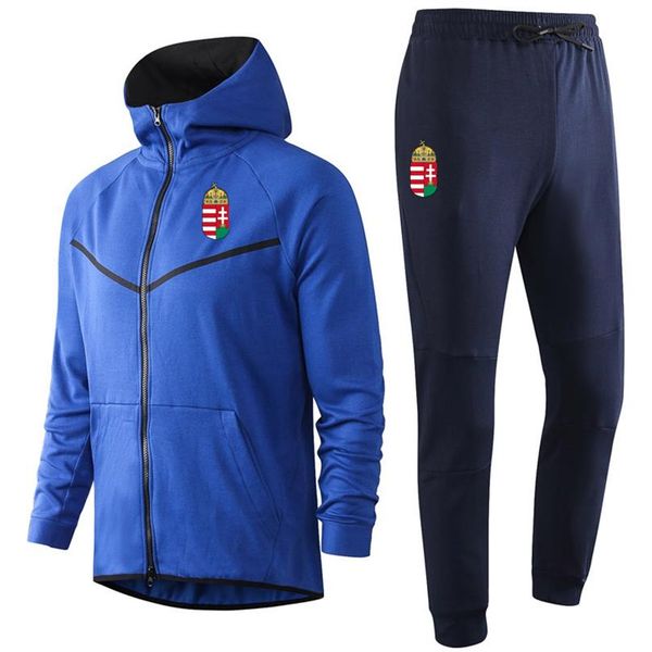 

2020 hungary national team soccer hoodie sweatshirt tracksuit sets winter mens casual sports hooded training sportswear suits runn324p, Black;blue