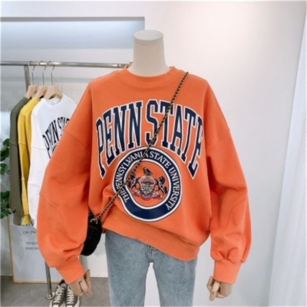 

streetwear sweatshirt women ripped cool print coat pullovers spring classic letter casual hoodie boyfriend style teen y201012, Black