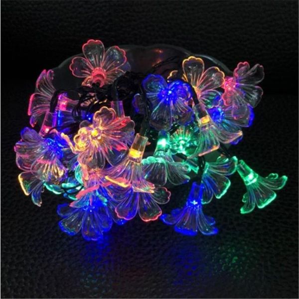 Strings Solar Flower Lights 30 Led Morning Glory Fairy Decorative String para Casamento de Festa de Natal Decoração LED