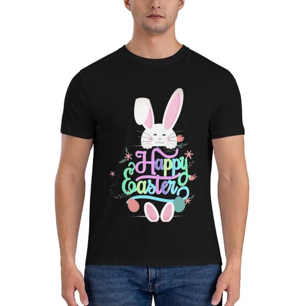 Herren-T-Shirts „Happy Easter Peeps Eggs“, trendiges Baumwoll-T-Shirt, kurzärmeliger Aufdruck, lustige Kleidung für Herren in Übergröße