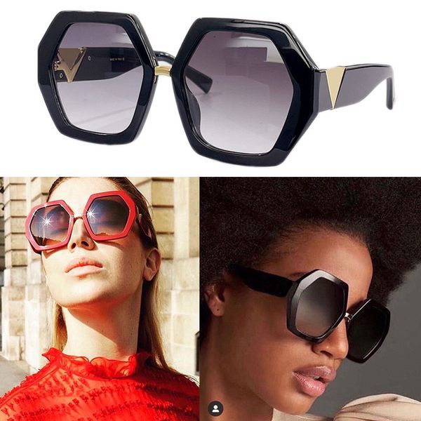 Luxus-Sonnenbrille für Damen, 4053, Sechseck-Rahmen, klassisch, übergroß, Damen-Sonnenbrille, Outdoor, Strandurlaub, Designer, Top-Qualität, UV400-Schutz, mit Box