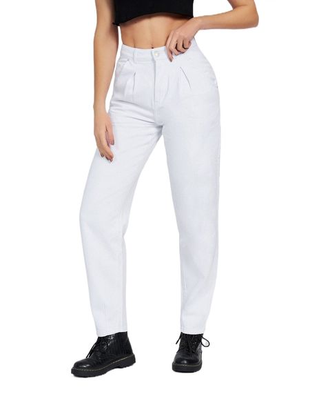 

tall high waist fold pleated mom jeans o6r0#, Blue