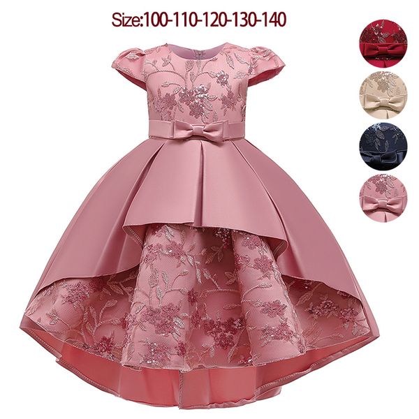 

formal summer dress baby girl flower kids dresses for girls children clothing ball gown party princess dress 2-8 year, Red;yellow