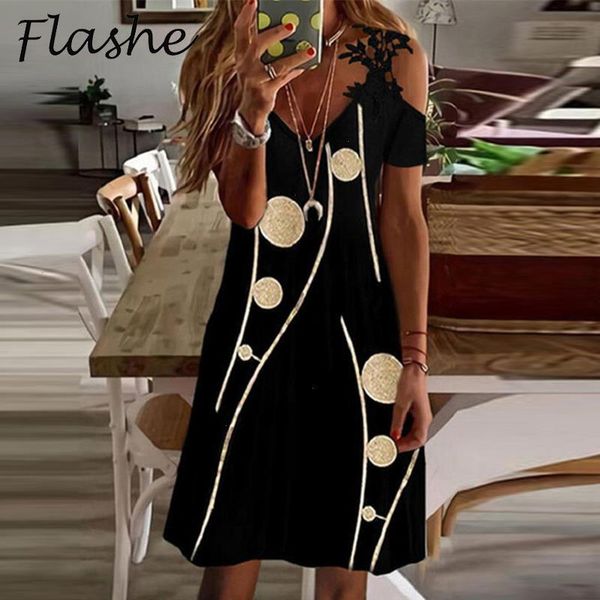 

women summer elegant off shoulder party dress female casual floral print short sleeve beach mini, Black;gray