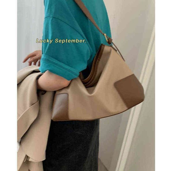 

factory online export designer bags handbag women's and new fashion contrast color underarm bag versatile messenger water