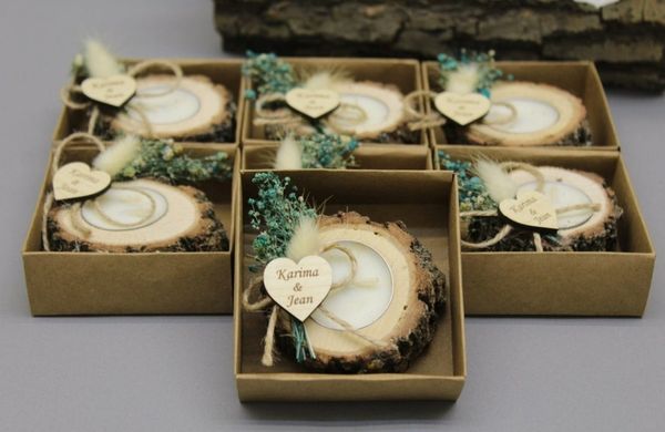 

10pcs wedding favors for guests rustic wedding tealight holder wood thank you favors bridal shower baby shower bridesmaid gift 220627