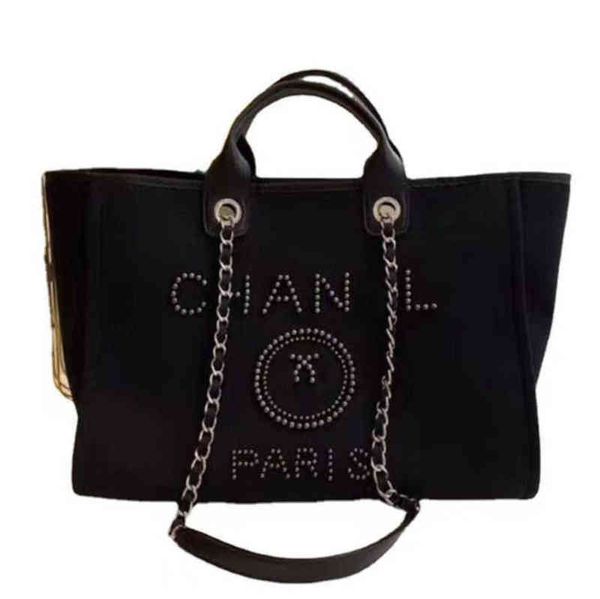 

brand classic luxury ch beach bags canvas pearl evening bag designer portable shopping large capacity handbag women handbags label backpack