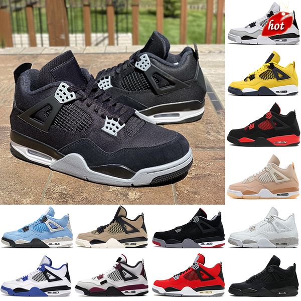 

4 4s men basketball shoes sneaker military black canvas cat red thunder white oreo shimmer infrared cool grey bred fire red mens