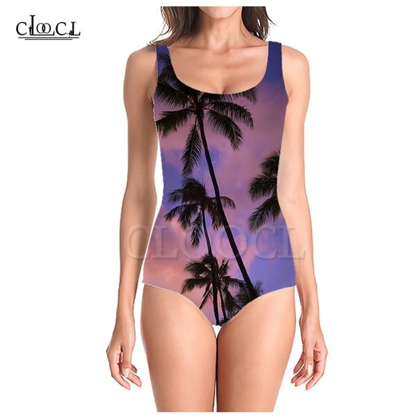 

sandy beach women plant palm tree 3d print onepiece swimwear swimsuit womens sleeveless slim girl swimsuit 220617, White;black