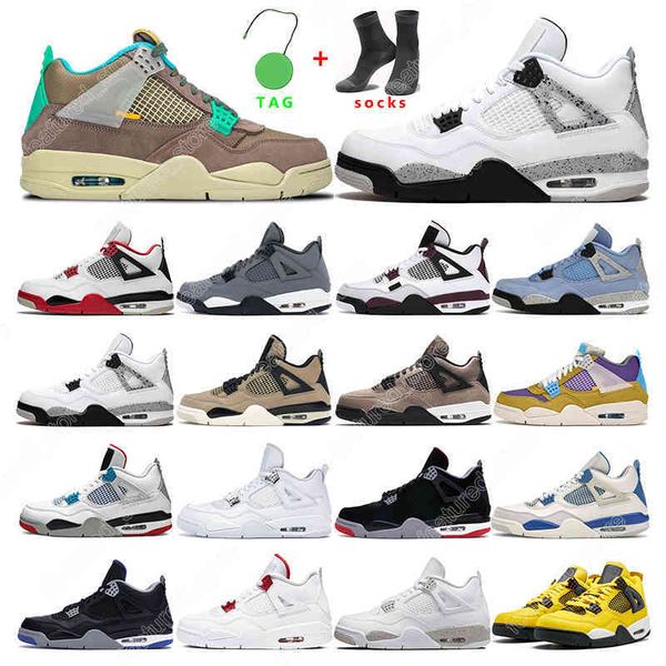 

7-13 mens basketball shoes 4s desert moss women university bule 4 sail white oreo black cat royalty sports sneaker trainer