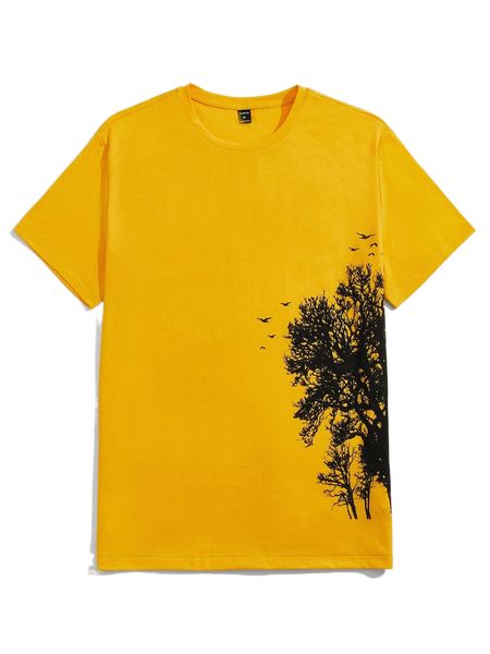 

men plants print t-shirt q8oo#, White;black