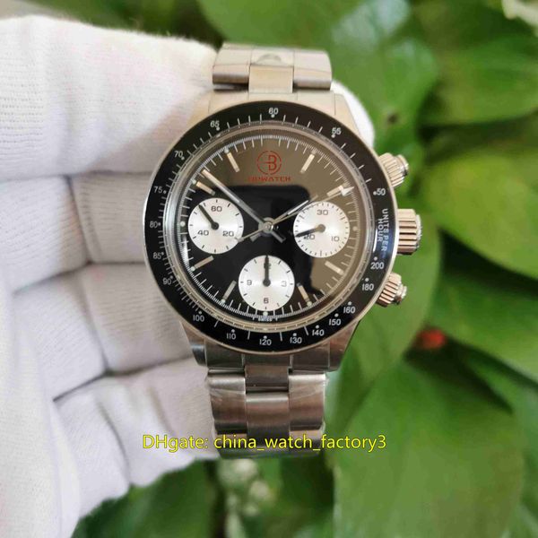 

classic watches vintage 38mm paul newman 6263 ceramic chronograph eta 7750 st19 movement mechanical hand-winding mens watch men's wrist, Slivery;brown