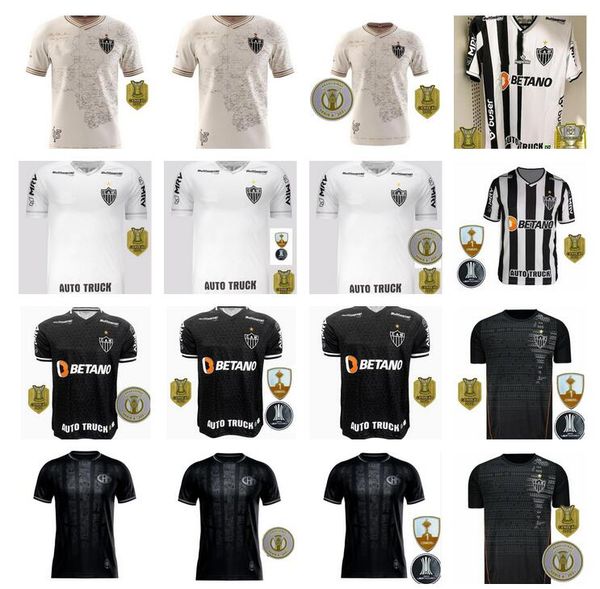 

21/22 atletico mineiro home soccer jersey 2022 2023 vargas m.zaracho sasha elias shirt away white keno marquinhos guga 3rd football uniform, Black;yellow