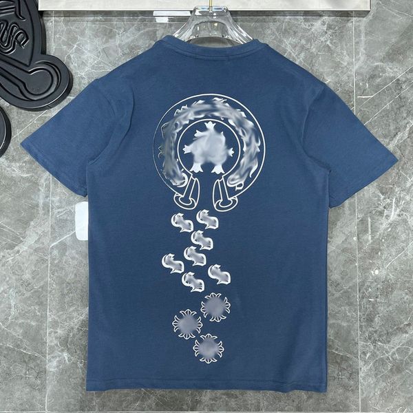 

ch fashion classic mens t shirts sanskrit letter t-shirt horseshoe cross pattern tshirts designers hip hop woman summer tees e sebc, White;black