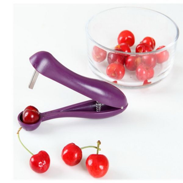 Ferramentas de frutas multifunções Plásticas Cherry Corer Vermelho Data Jujuba Corers Clipe Multi Funcional Removedor de Sementes de Placa Roxo