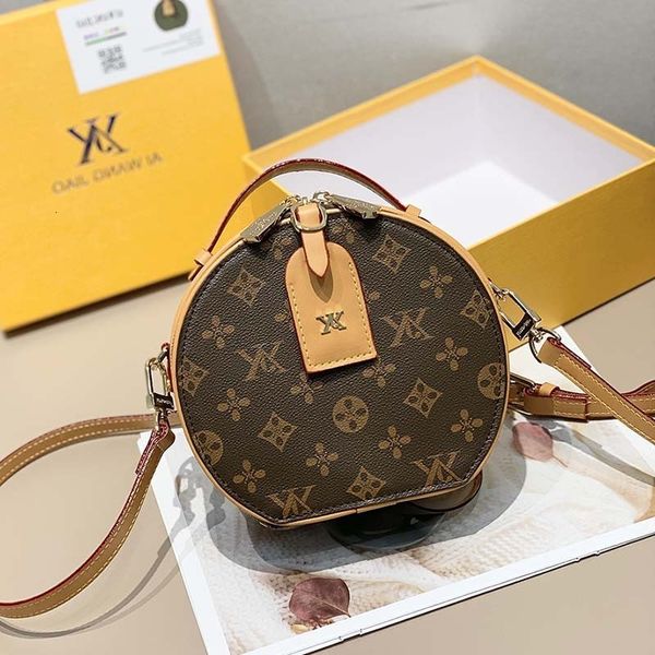 

designer bags brand leather round 2022 new fashion versatile one shoulder messenger old flower cake advanced women's