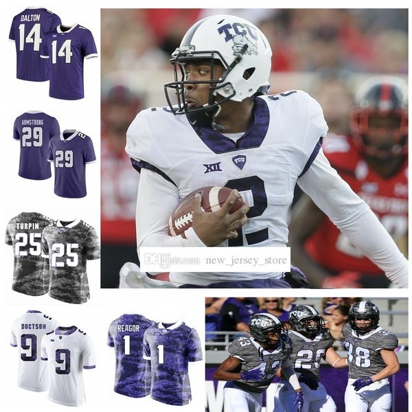 

ncaa custom custom tcu horned frogs college football jerseys taye barber jersey 6 darius anderson 13 justin rogers 33 sewo olonilua alex del, Black