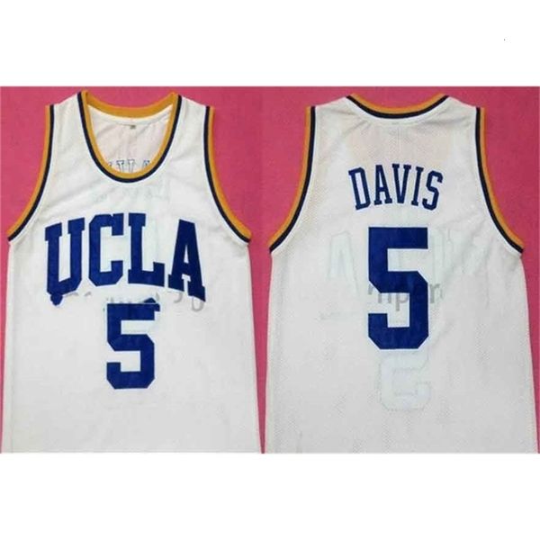 Nikivip Baron Davis #5 UCLA Bruins College White Retro Basketball Jersey Maglie personalizzate Numero personalizzato.