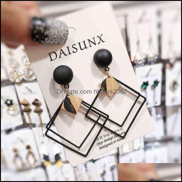 

dangle chandelier spring summer black fashion geometric drop earrings for women korea trend earring female elegant jewelry 1203 delivery 202, Silver