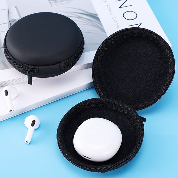 

earphone holder case storage chest paste cosmetic puff organizer carrying hard bag box case earbuds memory card usb cable