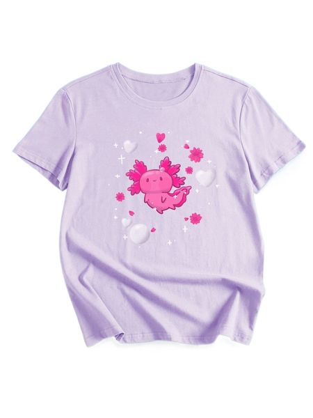 

romwe x mackenzie spradlin cartoon graphic tee 19b0#, White