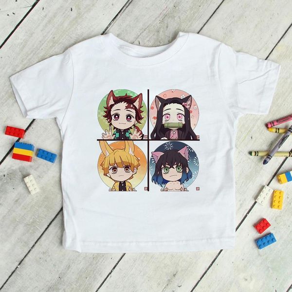 

kimetsu no yaiba shirt t-shirt boys demon slayer anime t fashion japan harajuku children ropa de for kids, Blue