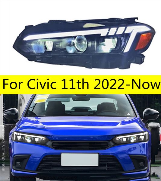 1 Set Auto Car Head Lights Per Civic 11th 2022-Now Lampade a LED Fari DRL Luce di marcia diurna Doppio proiettore Facelift