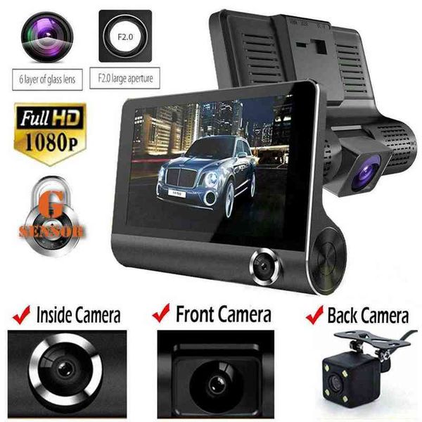HD P Двойной линз задних видов зеркальный автомобиль DVR -камера видеорегистратор Dash Cam Gsensor J220601