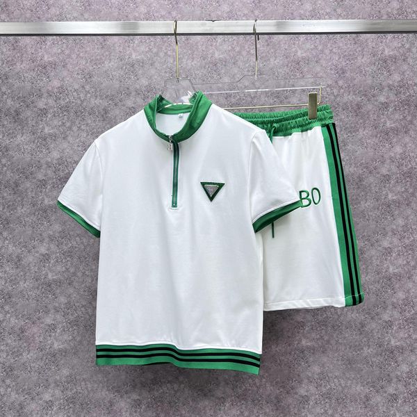 

men's tracksuits designer chaopai 2022 summer new bv two piece leisure sports suit men's short sleeved t-shirt thin shorts 4ph2, Gray