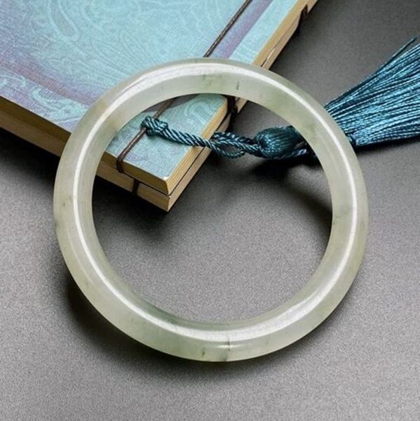 

gold silk jade bangle snow jadeite round fashion bracelet exquisite snowy tianshan-jade handring jewelry, Silver
