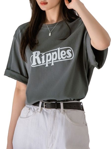 

dazy-less letter graphic drop shoulder tee m0z1#, White