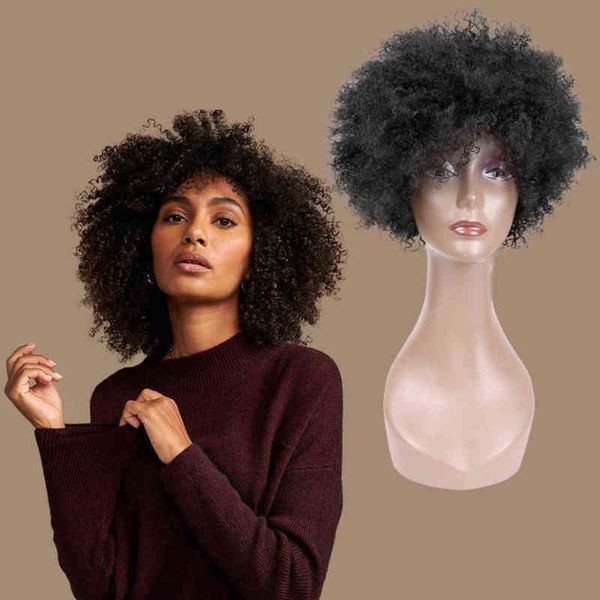 

nxy wigs female afro real hair explosion head headgear human s, Black
