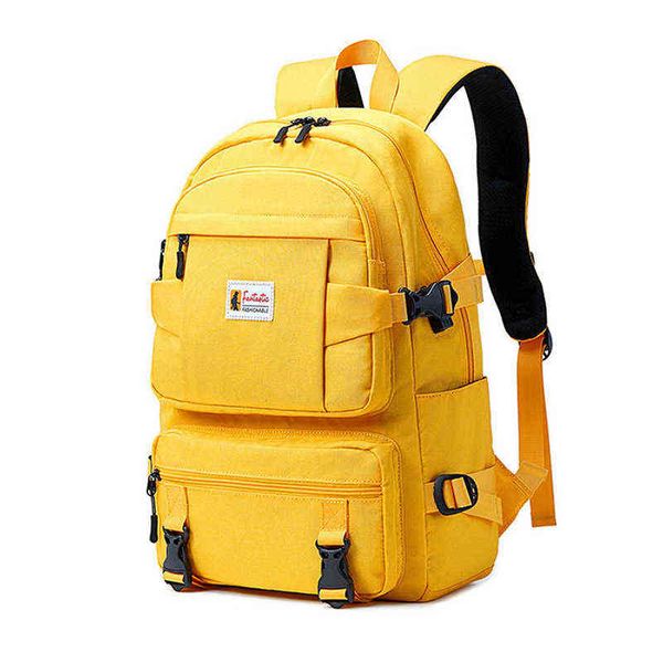 

fashion yellow backpack children school bags for girls waterproof oxford large school backpack for teenagers boys schoolbag aa220316