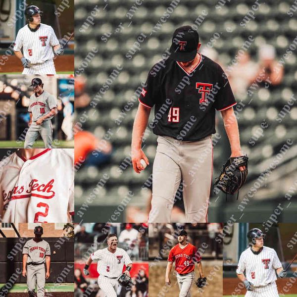 

texas tech baseball jersey jace jung cal conley braxton fulford nate rombach cole stilwell cody masters dru baker easton murrell patrick, Black