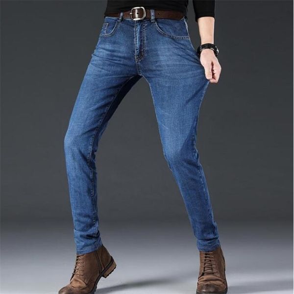 Стиль высококачественных мужских джинсов на растяжении длинных брюк LJ200903