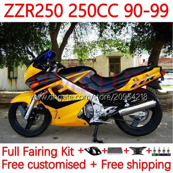 Body Kit für Kawasaki Ninja ZZR250 ZZR-250 90 91 92 93 94 95 96 97 98 99 Bodywork 16no.16 ZZR 250 CC 1990 1991 1992 1993 1994 1995 1996 1998 1999 OEM Fairing Stock Yellow Yellow