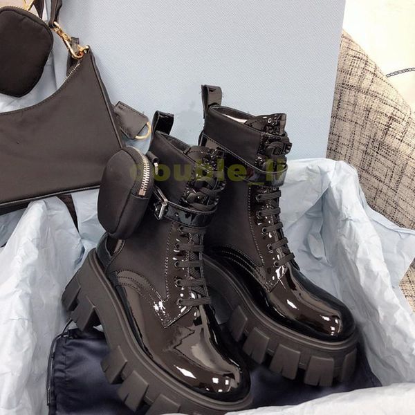 

women designer stylist rois boots ankle nylon pocket black boot military inspired combat bootes nylons pouch attached removable bags winter