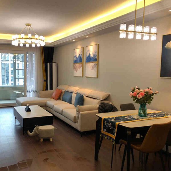 

pendant lamps post modern light luxury all copper restaurant chandelier nordic simple one word long dining room table bar atmospheric crysta