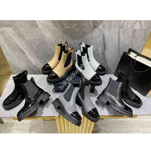 

designers boots womens shoes colorblock elastic platform ankle boots classic martin boots, Black