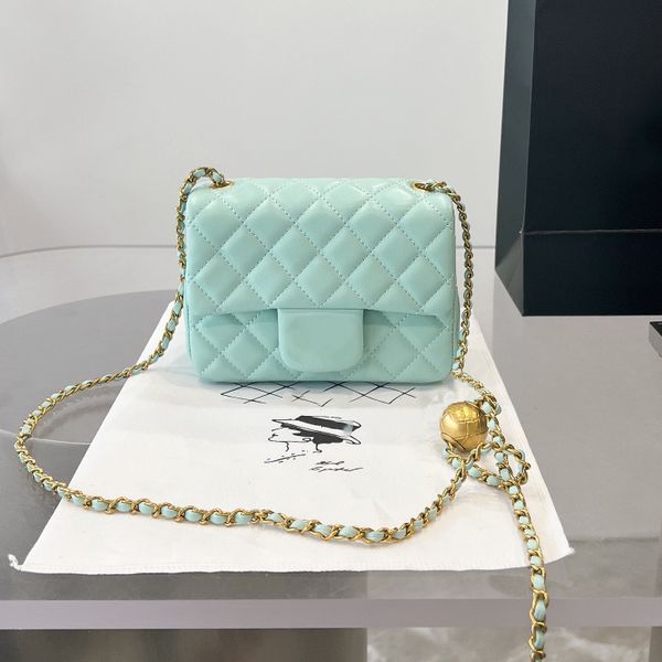 

designer bag tote designer bags 17cm mini crush ball flap bag square candy nine colors classic quilted plaid chain shoulder strap gold metal