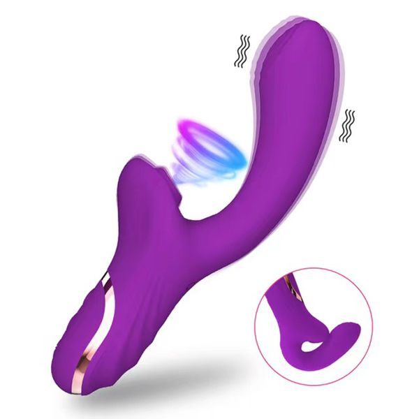 Doppia stimolazione Clitoride Succhiare Vibratore Ventosa clitoridea femminile Vuoto giocattolo sexy Dildo Prodotti per adulti 18