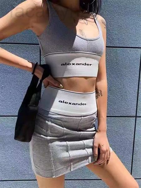 

two piece dress designer dawangjia aw new style tight summer high sense early autumn blue fashion suit vest women's bag arm skirt 4riy2, White