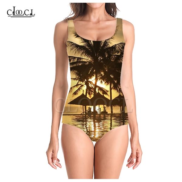 

sandy beach women plant palm tree 3d print onepiece swimsuit women swimming bathing suit sleeveless slim girl 220617, White;black