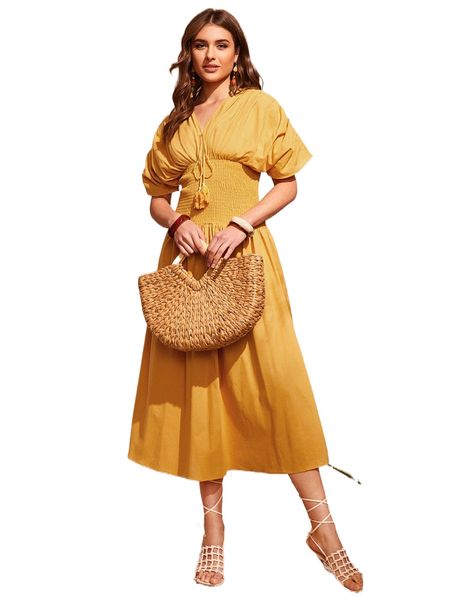 

s.hirred w.aist t.ie f.ront dolman s.leeve d.ress c8c4#, Black;gray