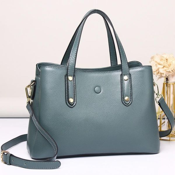 

evening bags fashion brand genuine leather handbag women's messenger solid cow shoulder crossbody bag lady tote 2022