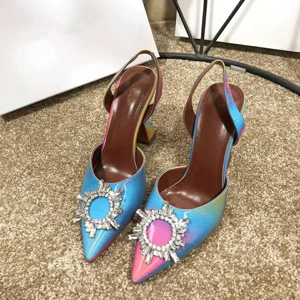 

amina muaddis rosie sandals shoes for women crystal bow embellished satin pumps pointed toe lady high heels party shoes with box no359, Black